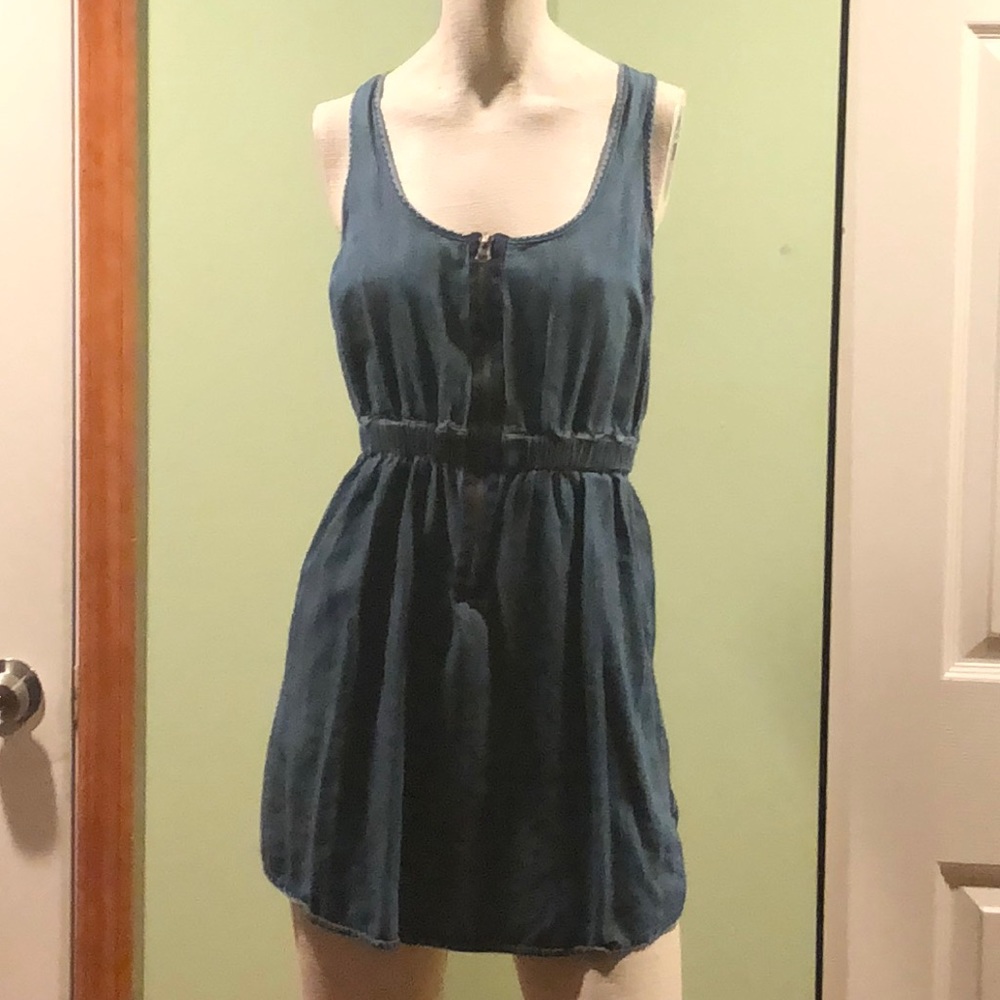 Zipper jean dress